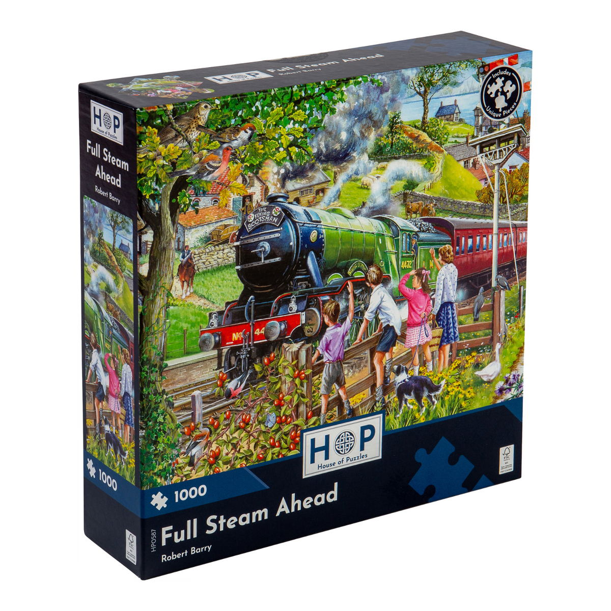 Box, turned right: Full Steam Ahead – 1000 Piece Jigsaw Puzzle (House of Puzzles)