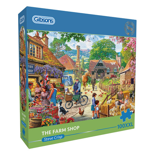 The Farm Shop by Steve Crisp - 100 XXL Piece Jigsaw Puzzle (Gibsons) - Completed Puzzle