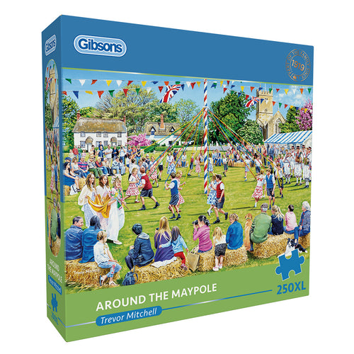 Around the Maypole – 250 XL Piece Jigsaw Puzzle (Gibsons) - Completed Puzzle