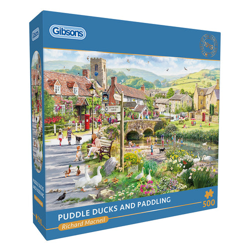 Puddle Ducks & Paddling – 500 Piece Jigsaw Puzzle (Gibsons) - Completed Puzzle