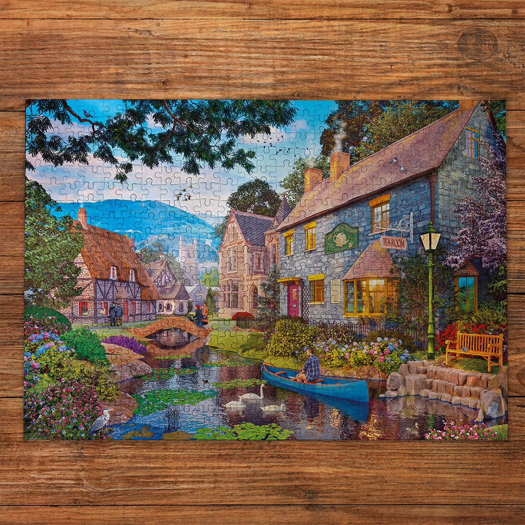 Made up: Tea on the River by Dominic Davison – 500 Piece Jigsaw Puzzle (Gibsons)