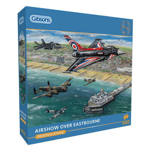 Airshow Over Eastbourne by Matthew Emeny - 500 Piece Jigsaw Puzzle (Gibsons) - Completed Puzzle
