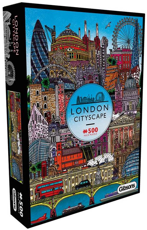 London City Scape – 500 Piece Jigsaw Puzzle (Gibsons) - Completed Puzzle