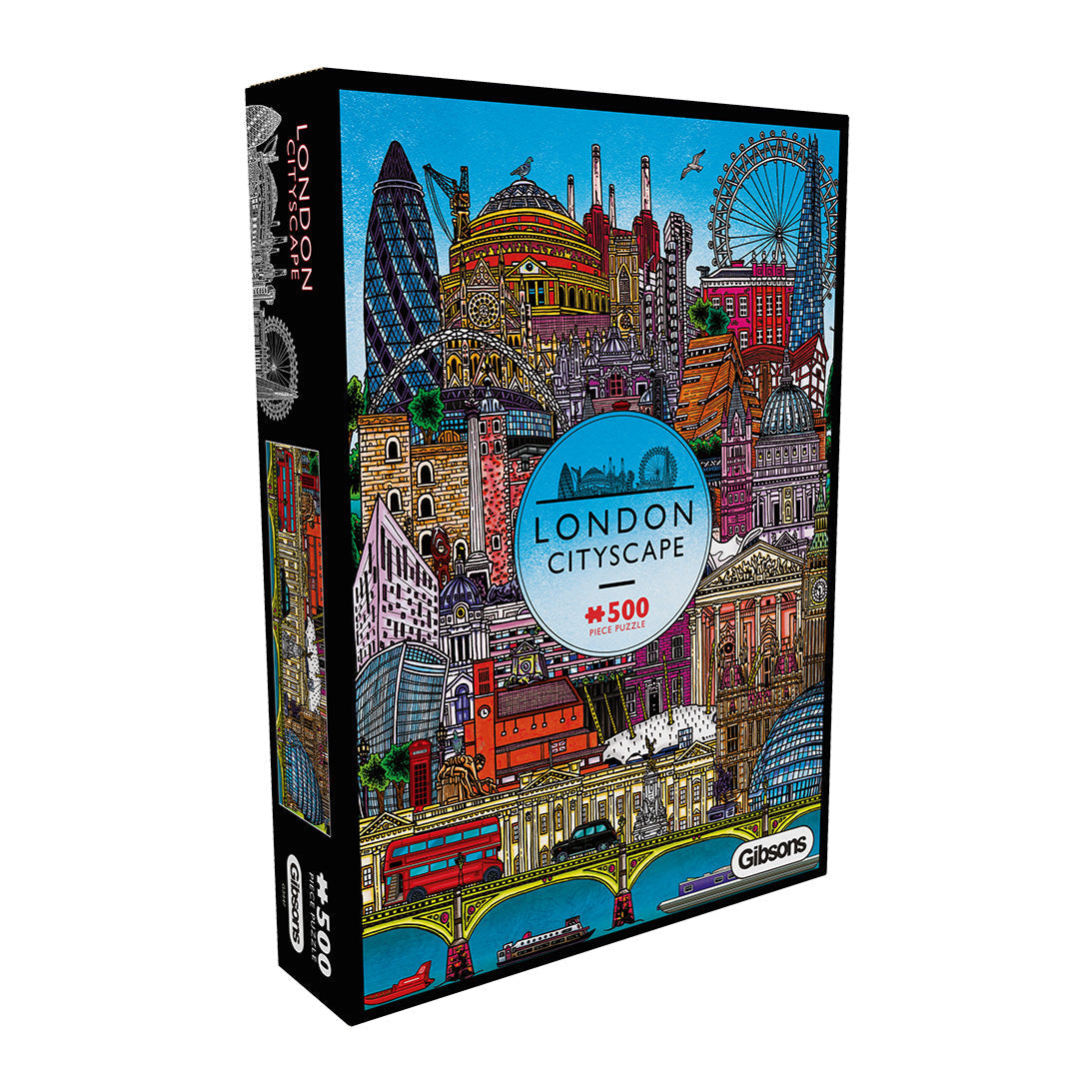 Box, turned right: London City Scape – 500 Piece Jigsaw Puzzle (Gibsons)