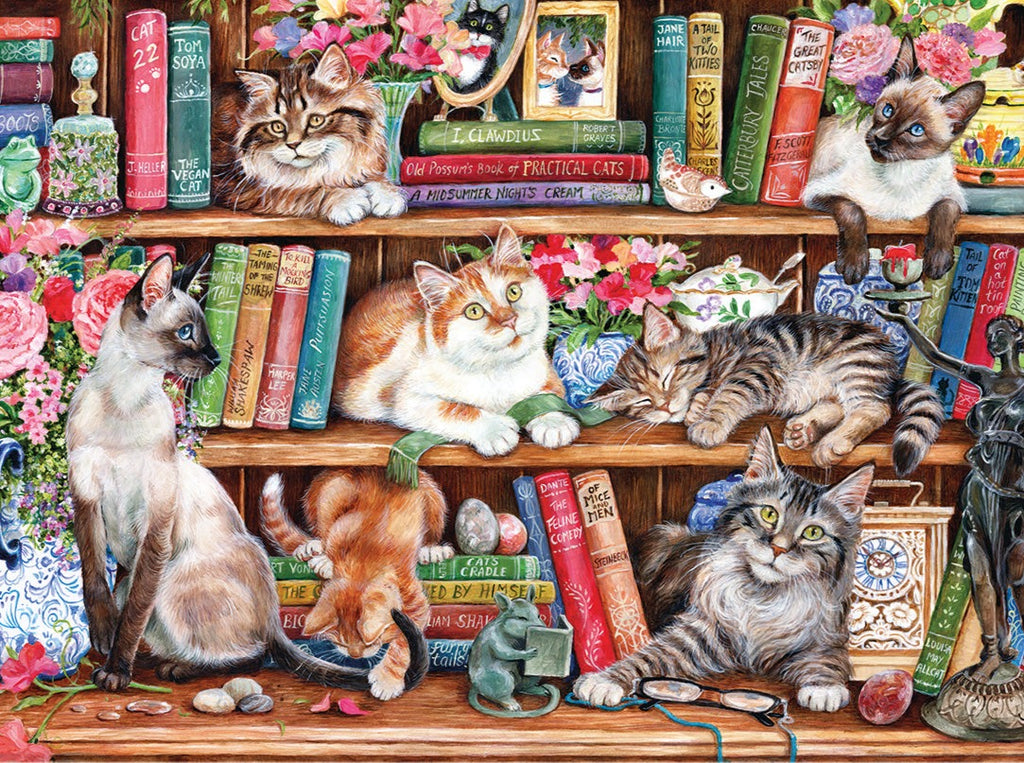 Puss Back in Books – 500 XL Piece Jigsaw Puzzle (Gibsons)
