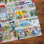 Puzzle in progress: Bright Lights & Big Cities – 500 XL Piece Jigsaw Puzzle (Gibsons)