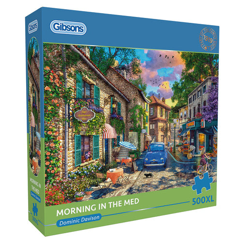 Morning in the Med – 500 XL Piece Jigsaw Puzzle (Gibsons) - Completed Puzzle