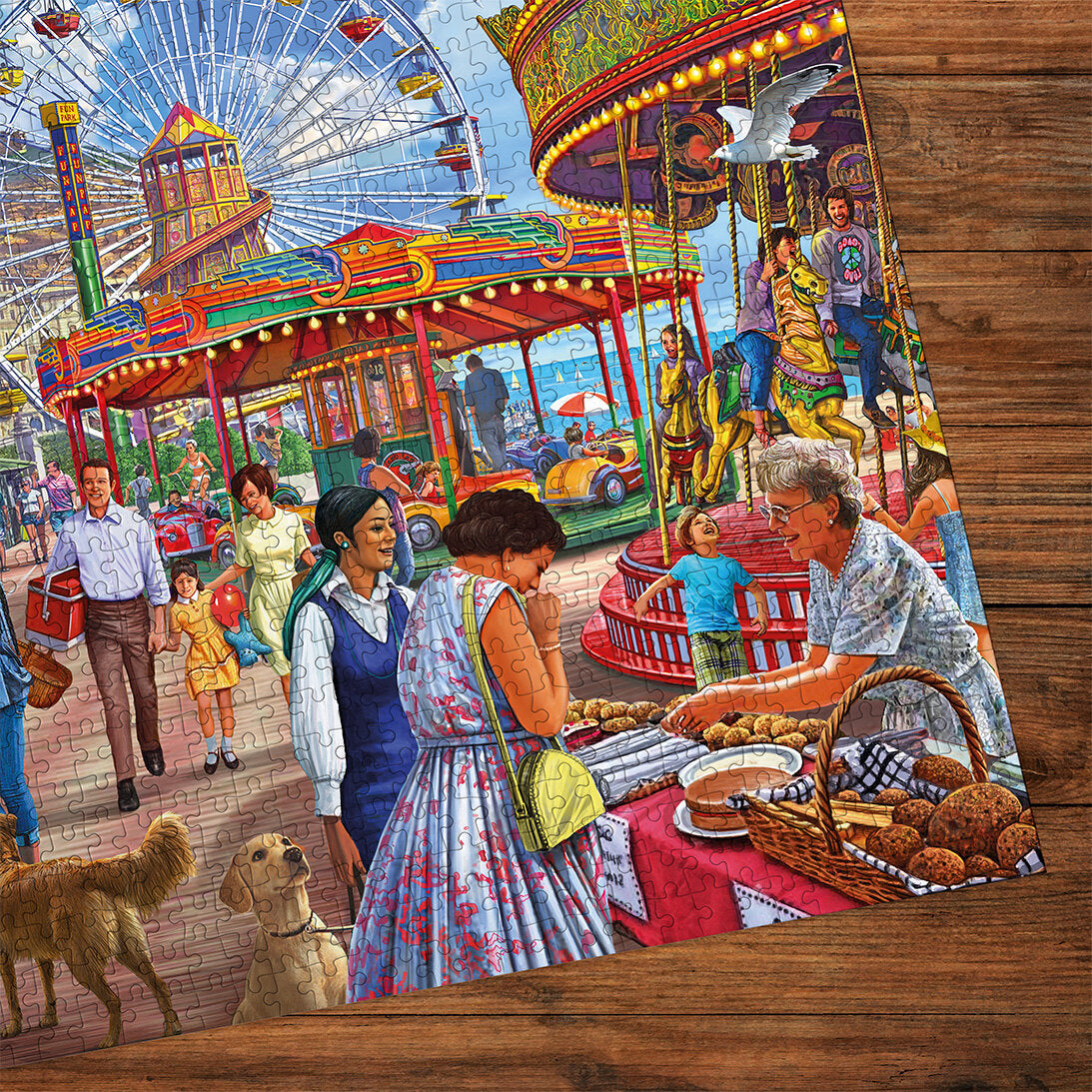 Puzzle in progress: Hastings Promenade – 500 XL Piece Jigsaw Puzzle (Gibsons)