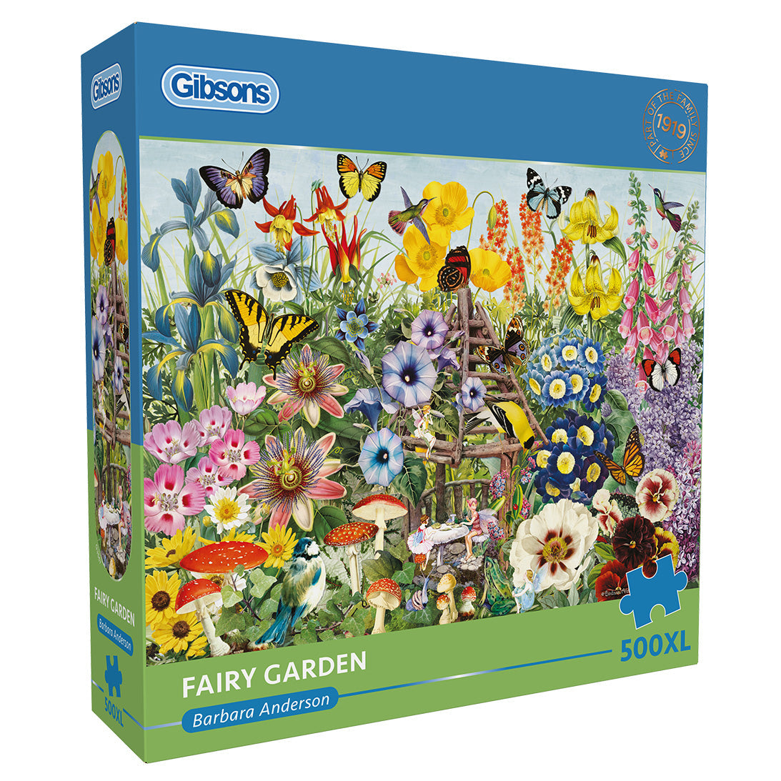 Box, turned right: Fairy Garden – 500 XL Piece Jigsaw Puzzle (Gibsons)
