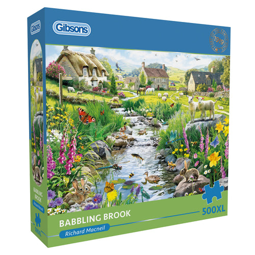 Babbling Brook by Richard Macneil - 500XL Piece Jigsaw Puzzle (Gibsons) - Completed Puzzle