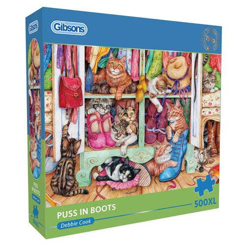 Puss in Boots by Debbie Cook - 500XL Piece Jigsaw Puzzle (Gibsons) - Completed Puzzle