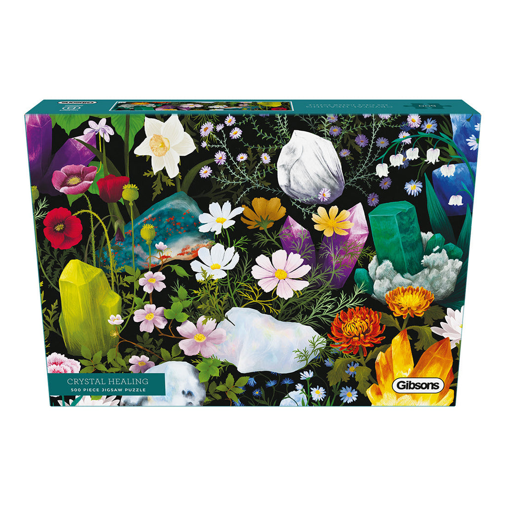Box, straight on: Crystal Healing – 500 Piece Jigsaw Puzzle (Gibsons)