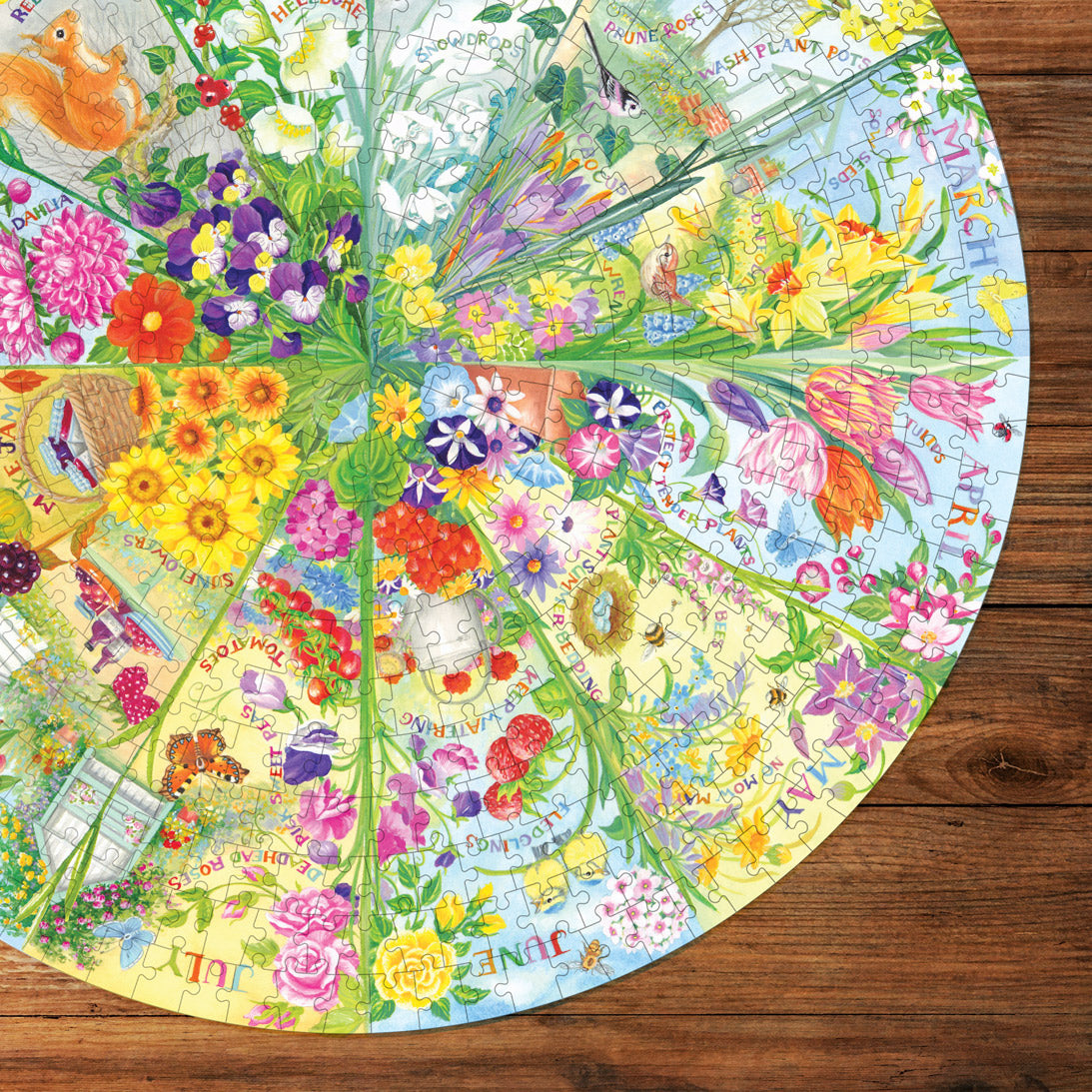Puzzle in progress: A Year in the Garden – 500 Piece Jigsaw Puzzle (Gibsons)