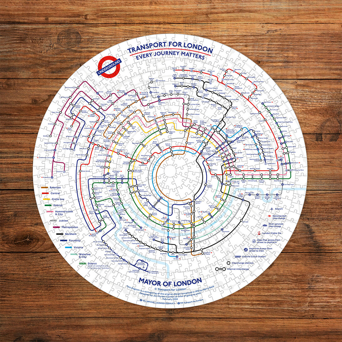 Made up: TfL Circular Underground Map – 500 Piece Jigsaw Puzzle (Gibsons)