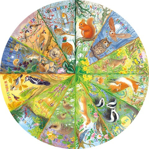 National Trust: A Year in the Forest - 500 Piece Circular Jigsaw Puzzle (Gibsons)
