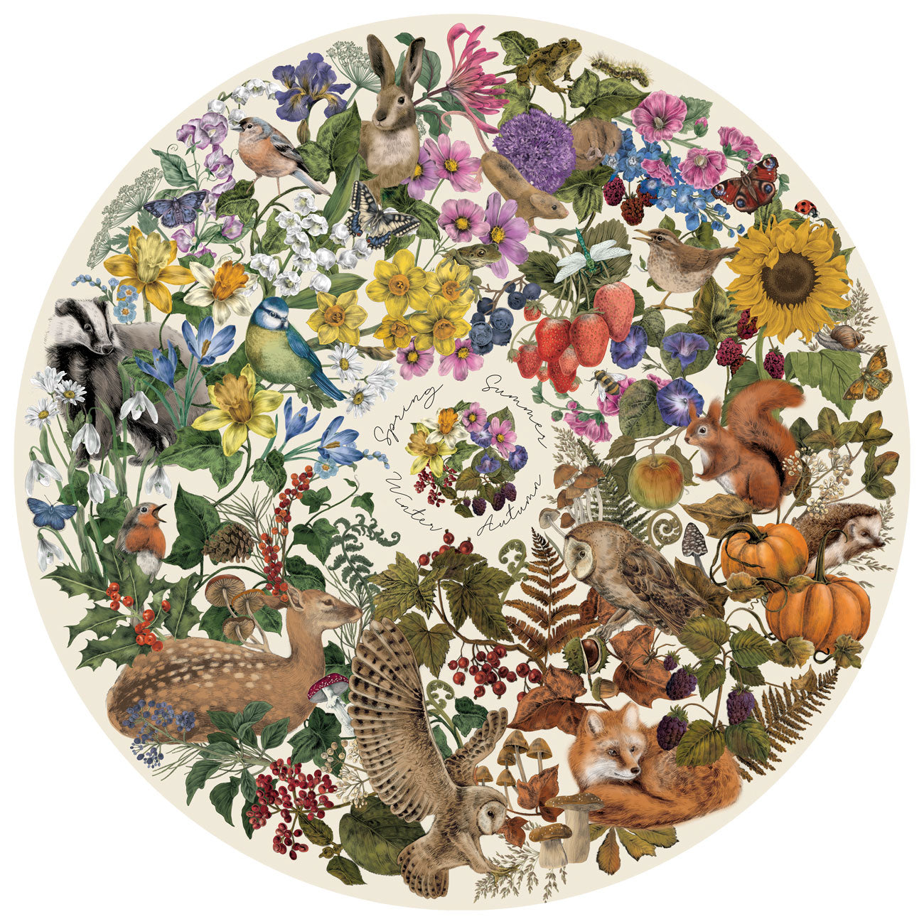 The Art File: Nature's Seasons - 500 Piece Circular Jigsaw Puzzle (Gibsons)