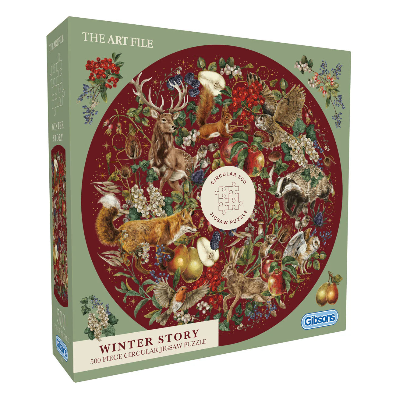 ** Pre-Order ** Winter Story - 500 Piece Circular Jigsaw Puzzle (Gibsons)