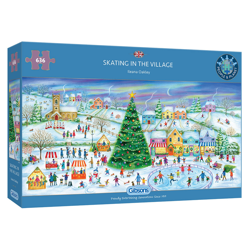 Skating in the Village – 636 Piece Jigsaw Puzzle (Gibsons)