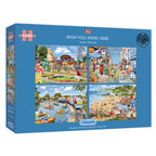 Wish you Were Here – 4 x 500 Piece Jigsaw Puzzles (Gibsons)