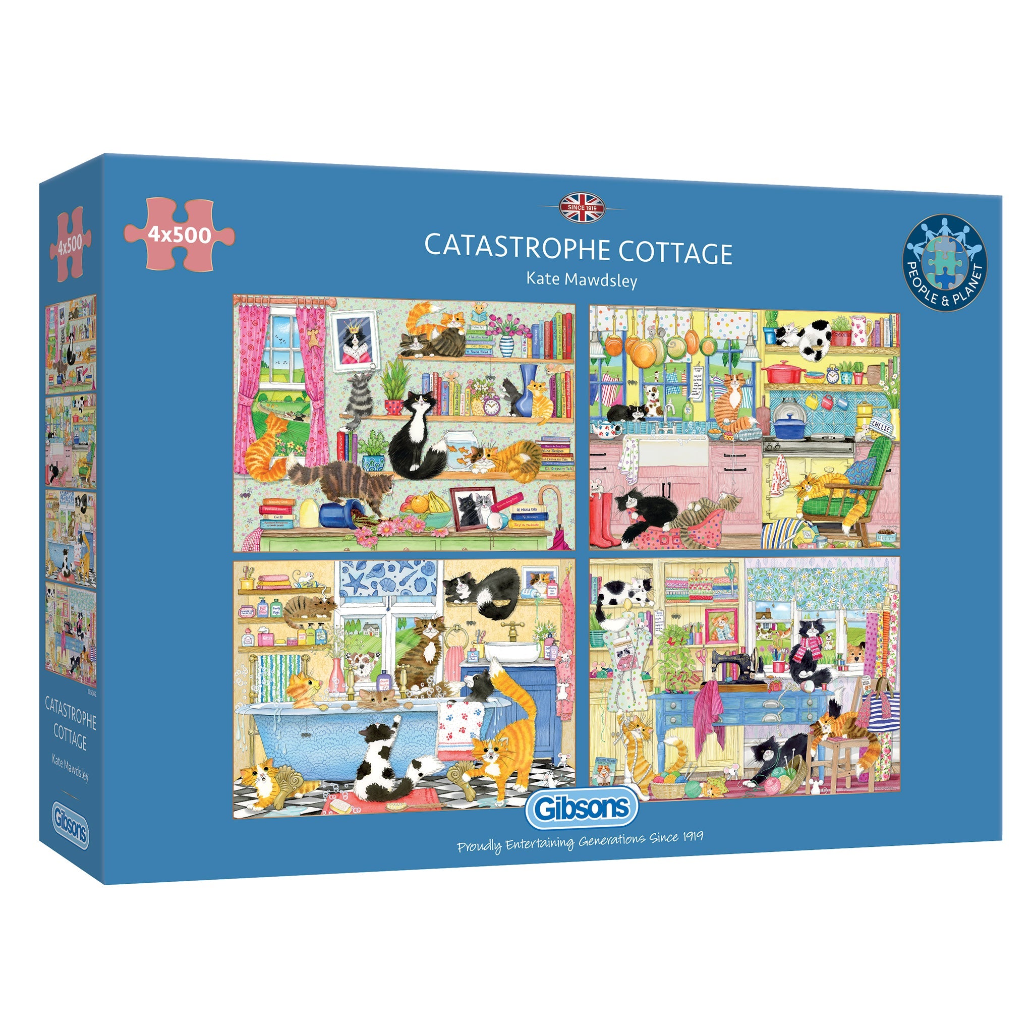 Catastrophe Cottage – 4 x 500 Piece Jigsaw Puzzles (Gibsons)
