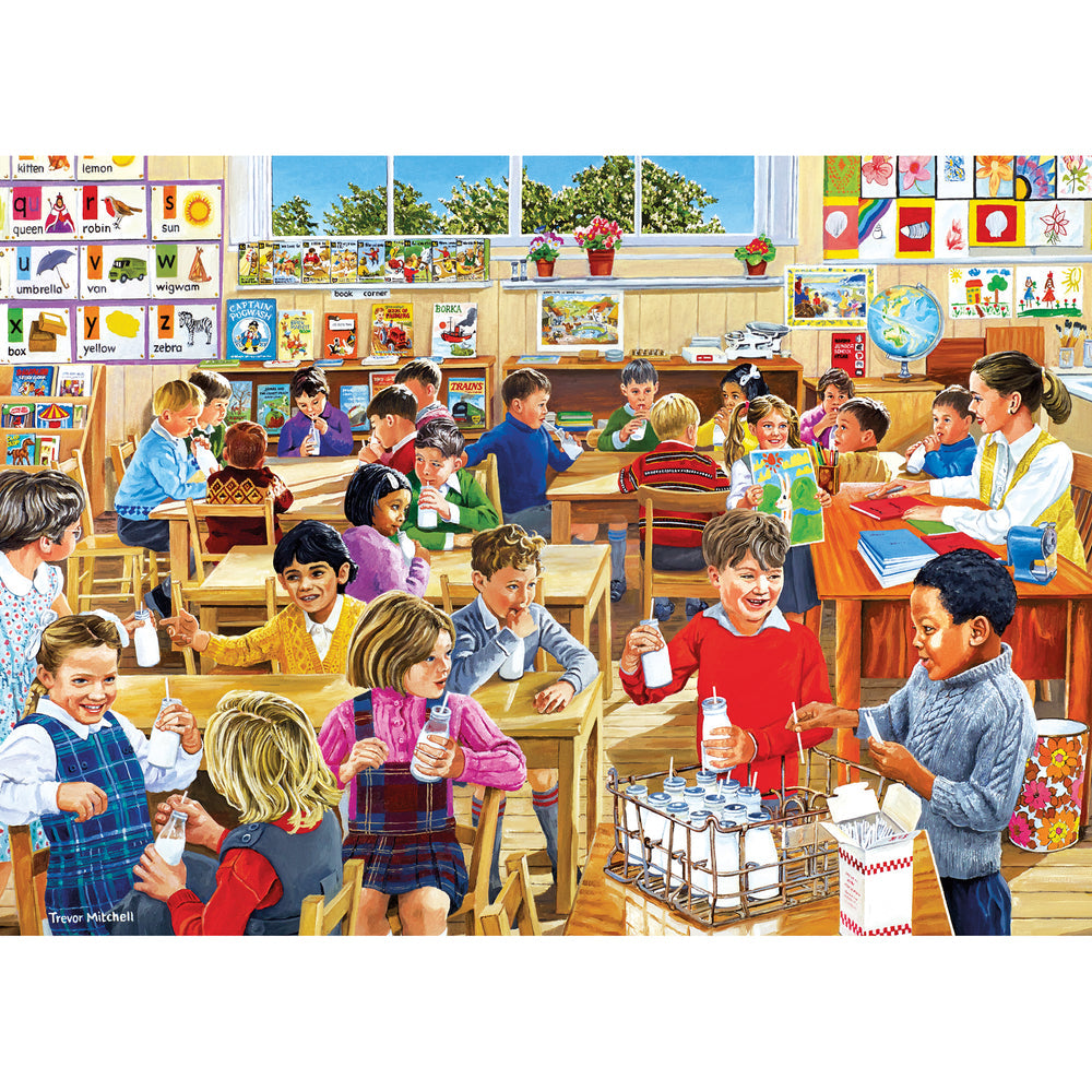 School Days – 4 x 500 Piece Jigsaw Puzzles (Gibsons)