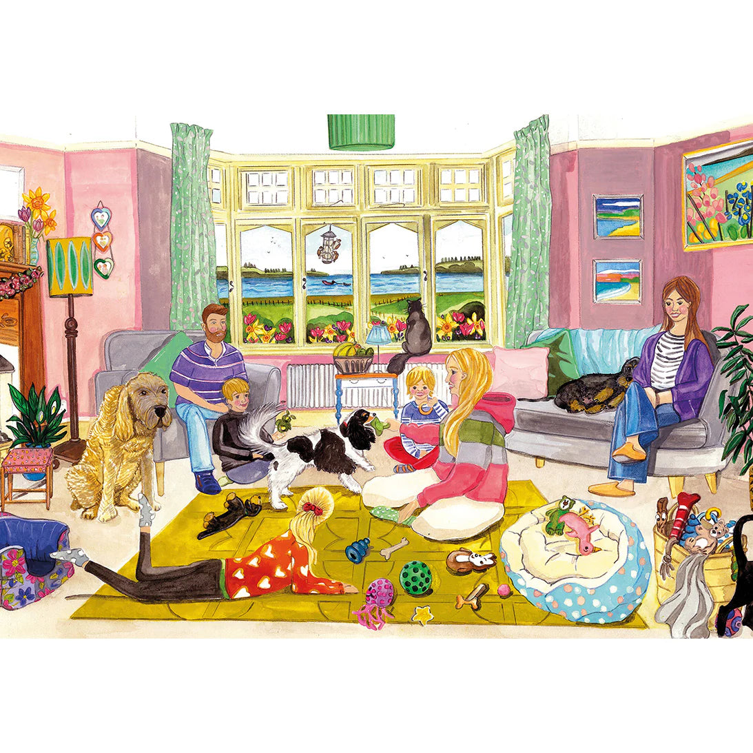 A Dog's Life by Elizabeth Blustin - 4 x 500 Piece Jigsaw Puzzle (Gibsons)