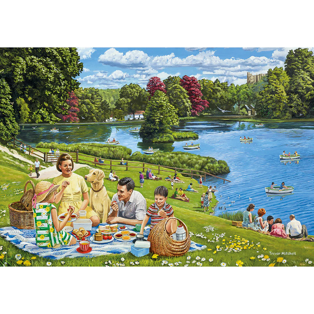 Day Out With The Family by Trevor Mitchell - 4 x 500 Piece Jigsaw Puzzle (Gibsons)