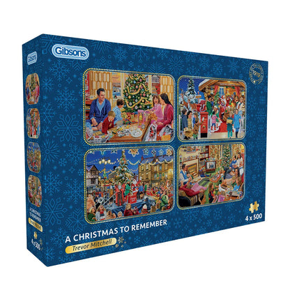 Gibsons - A Christmas to Remember - x4 x 500 Piece Jigsaw Puzzles