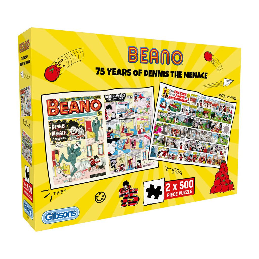 ** Pre-Order ** Beano 75 Years of Dennis the Menace - 2 x 500 Piece Jigsaw Puzzle (Gibsons)