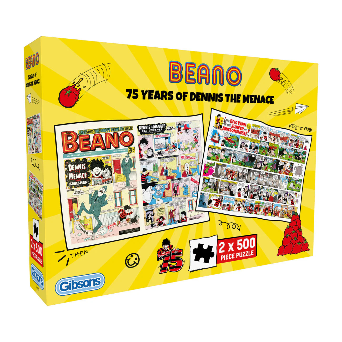 ** Pre-Order ** Beano 75 Years of Dennis the Menace - 2 x 500 Piece Jigsaw Puzzle (Gibsons)