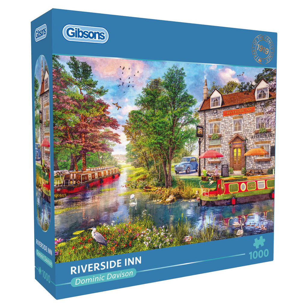 Box, turned right: Riverside Inn – 1000 Piece Jigsaw Puzzle (Gibsons)