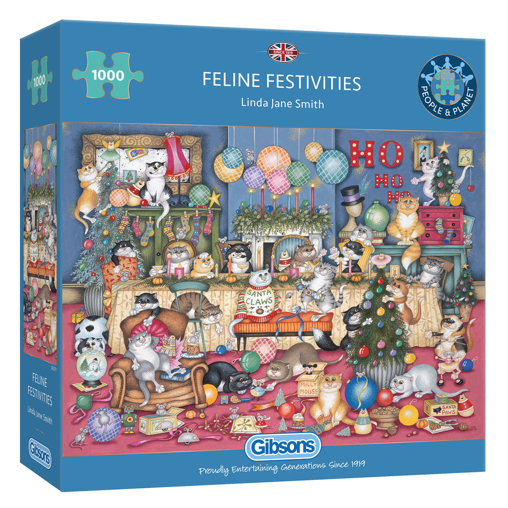 Feline Festivities – 1000 Piece Jigsaw Puzzle (Gibsons)