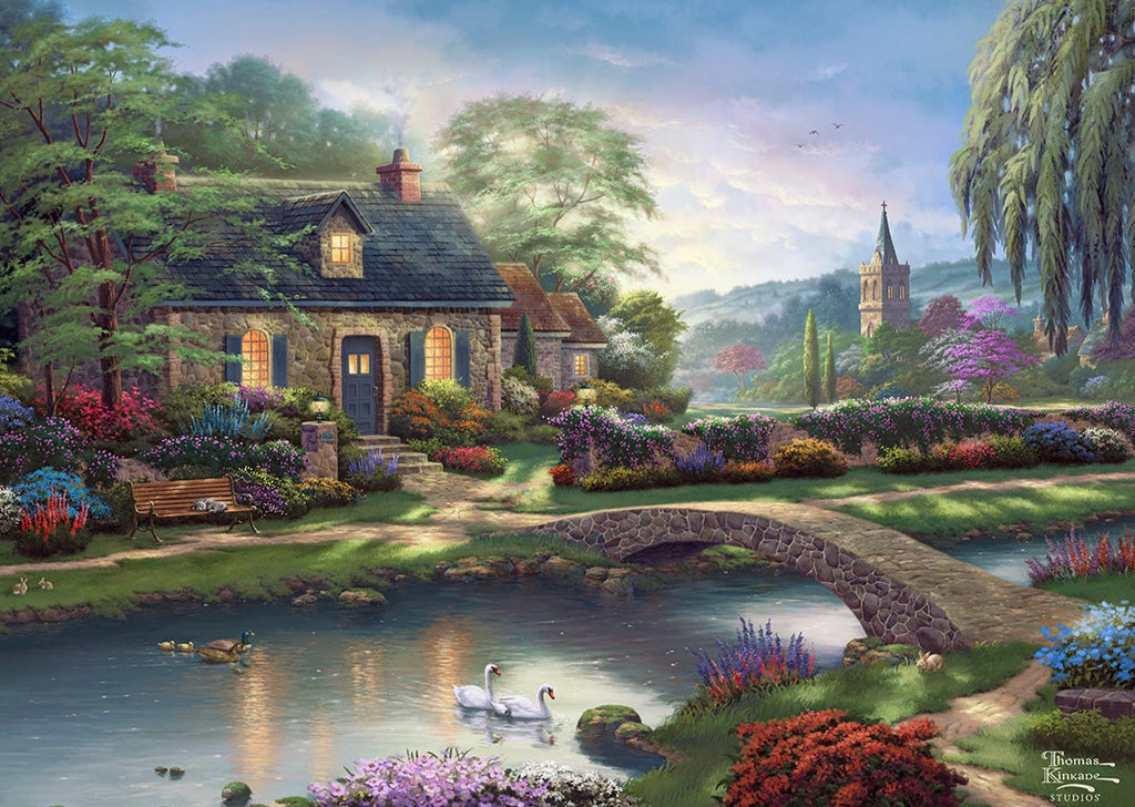 Stoney Creek Cottage by Thomas Kinkade – 1000 Piece Jigsaw Puzzle (Gibsons)