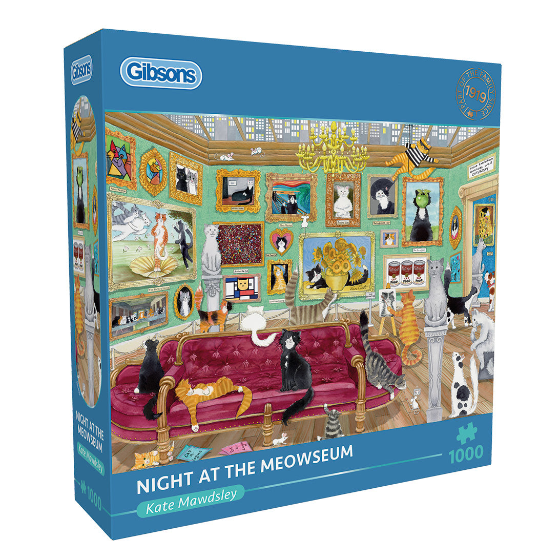 Gibsons - Night at the Meowseum - 1000 Piece Jigsaw Puzzle