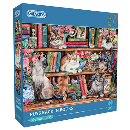 Gibsons - Puss Back in Books - 1000 Piece Jigsaw Puzzle