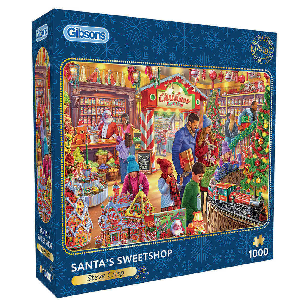 Box, turned right: Santa's Sweetshop – 1000 Piece Jigsaw Puzzle (Gibsons)