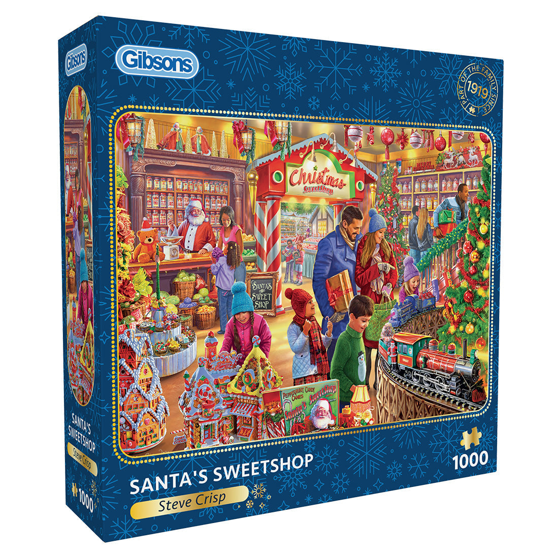 Box, turned right: Santa's Sweetshop – 1000 Piece Jigsaw Puzzle (Gibsons)
