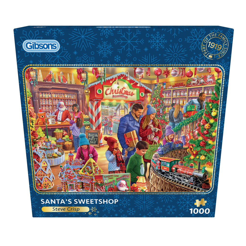 Box, straight on: Santa's Sweetshop – 1000 Piece Jigsaw Puzzle (Gibsons)