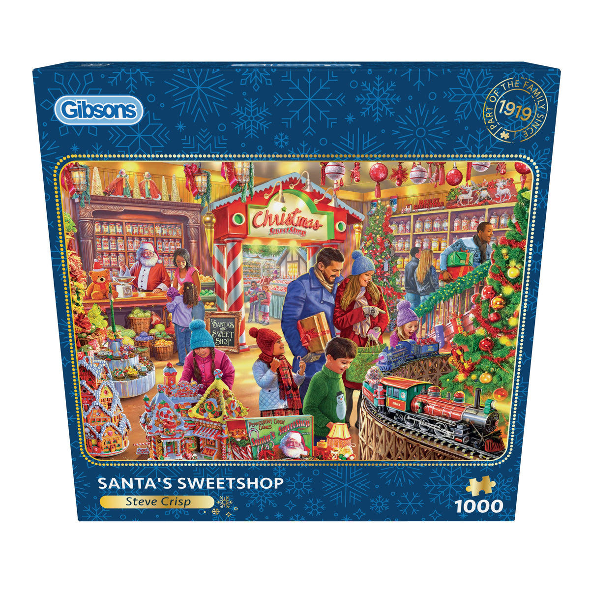 Box, straight on: Santa's Sweetshop – 1000 Piece Jigsaw Puzzle (Gibsons)
