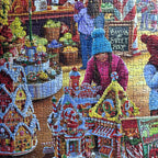 Puzzle in progress: Santa's Sweetshop – 1000 Piece Jigsaw Puzzle (Gibsons)