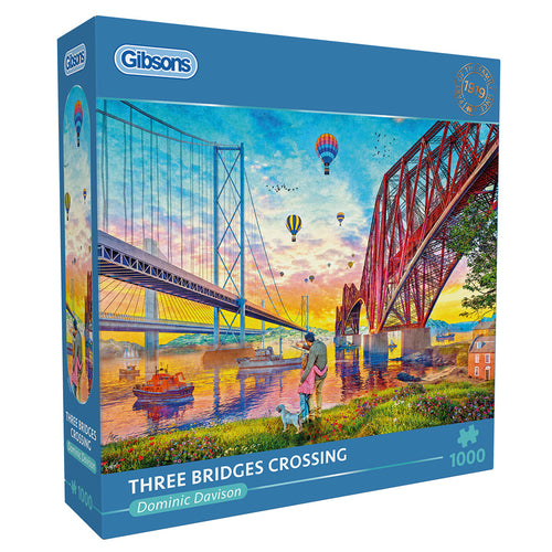 Three Bridges Crossing – 1000 Piece Jigsaw Puzzle (Gibsons) - Completed Puzzle