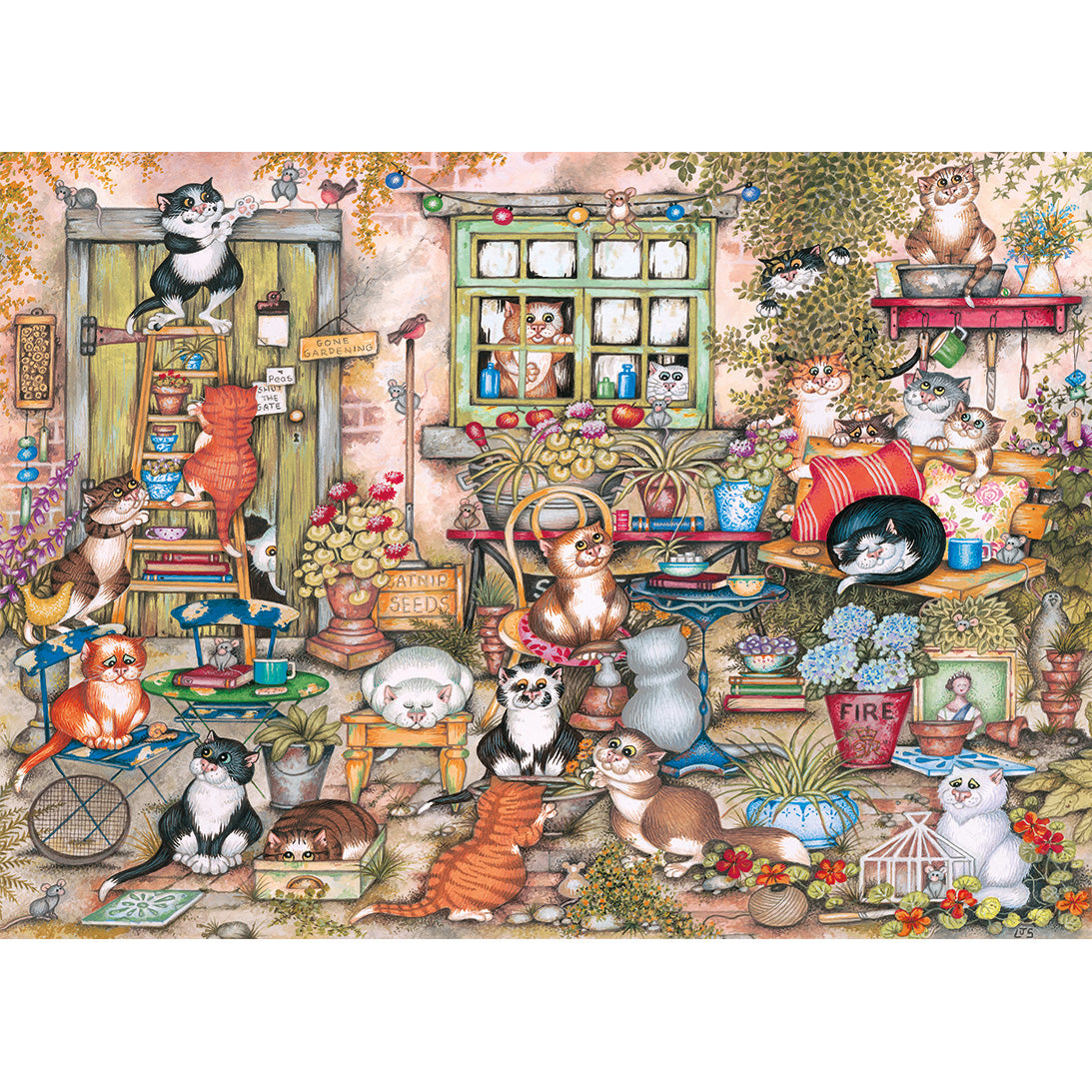Ravensburger 500 Pezzi Gatti Pazzi: Nel Capanno Di Vasatura - Linda Jane Smith Puzzle 2009 - Foto 2