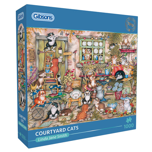 Courtyard Cats – 1000 Piece Jigsaw Puzzle (Gibsons) - Image 2