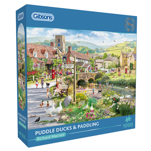 Puddle Ducks & Paddling – 1000 Piece Jigsaw Puzzle (Gibsons) - Completed Puzzle