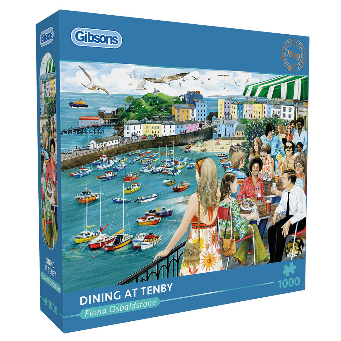 Box, turned right: Gibsons - Dining at Tenby - 1000 Piece Jigsaw Puzzle
