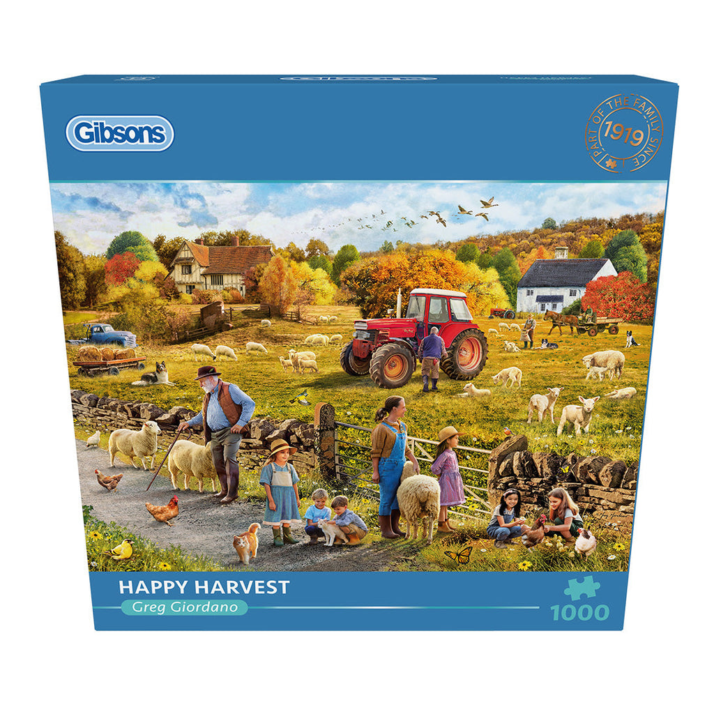 Box, straight on: Happy Harvest by Greg Giordano – 1000 Piece Jigsaw Puzzle (Gibsons)