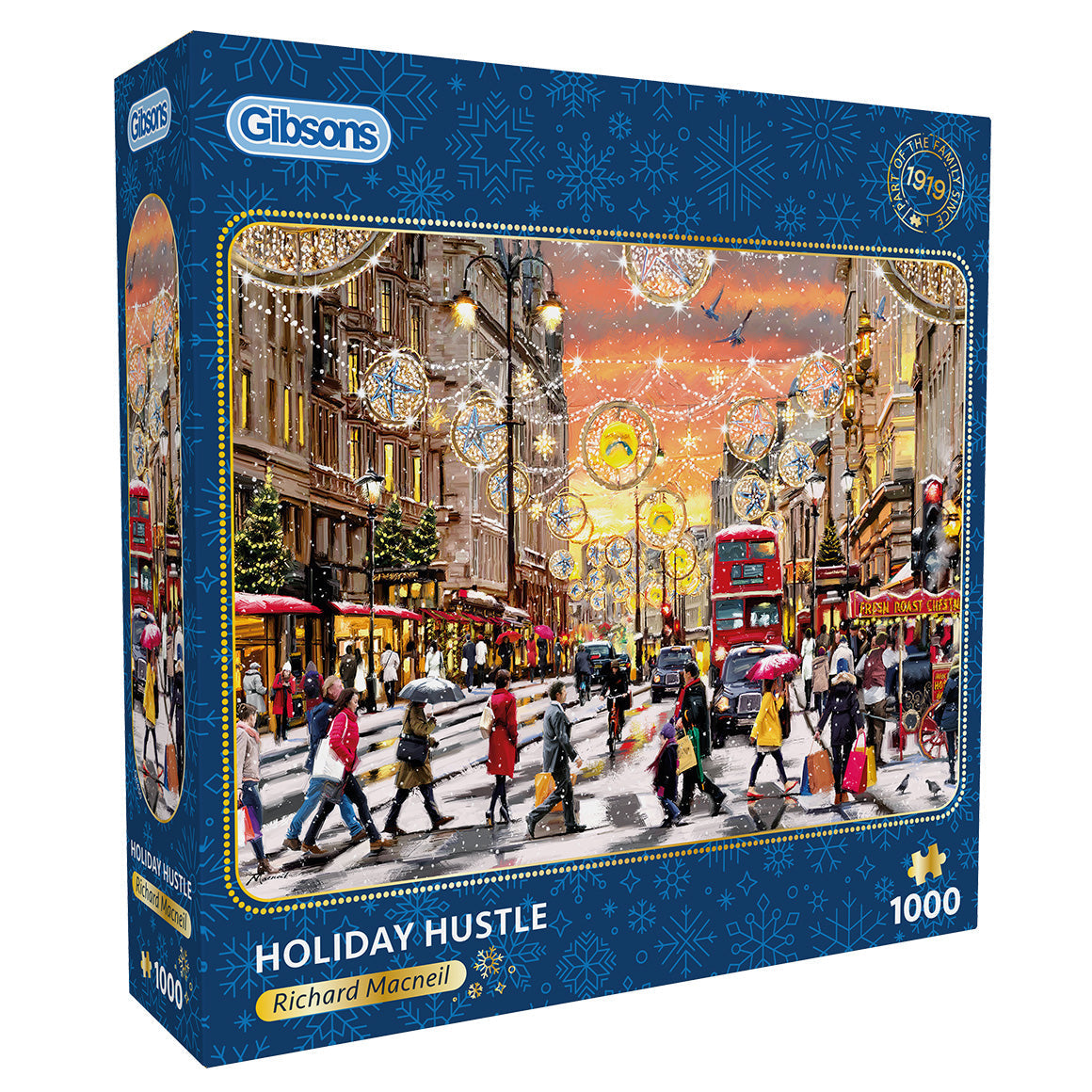 Box, turned right: Holiday Hustle by Richard Macneil – 1000 Piece Jigsaw Puzzle (Gibsons)