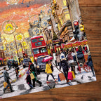 Puzzle in progress: Holiday Hustle by Richard Macneil – 1000 Piece Jigsaw Puzzle (Gibsons)