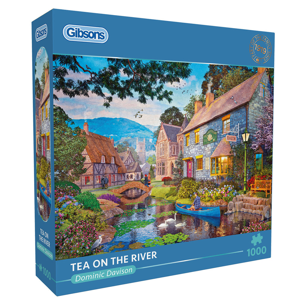 Box, turned right: Tea on the River by Dominic Davison – 1000 Piece Jigsaw Puzzle (Gibsons)