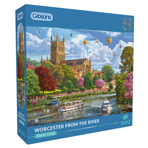 Worcester From the River by Steve Crisp - 1000 Piece Jigsaw Puzzle (Gibsons) - Completed Puzzle